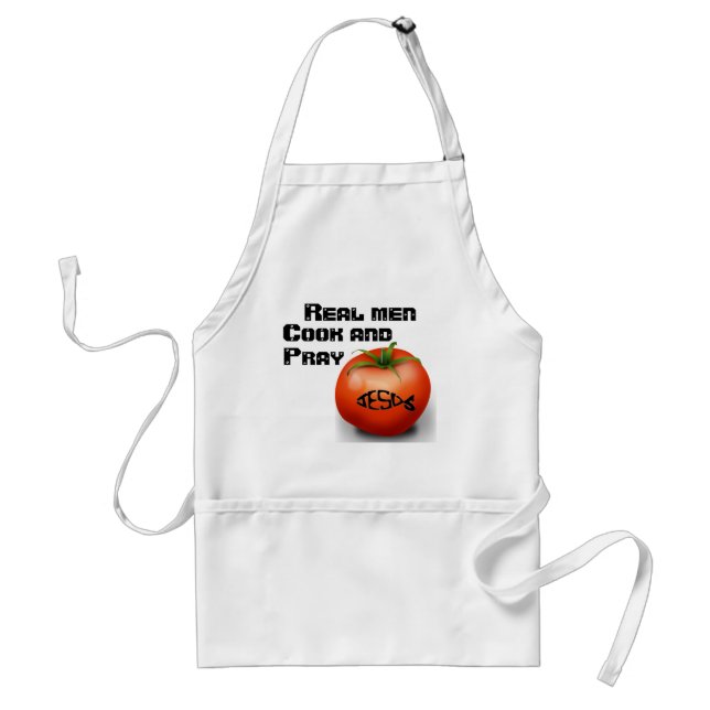 Real men cook and pray Customize it Adult Apron (Front)