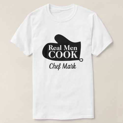 Real Men Cook funny BBQ cooking t shirt for men