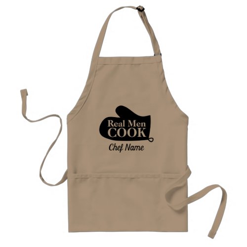 Real men cook funny oven mitt BBQ apron for men