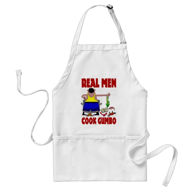 Real Men Cook Gumbo Adult Apron (Front)