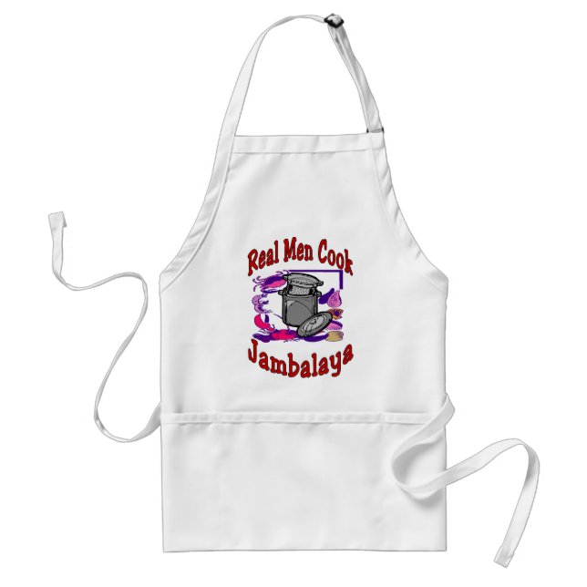 Real Men Cook Jambalaya Adult Apron (Front)