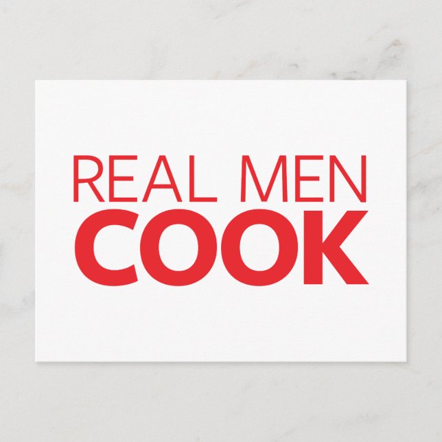 Real Men Cook Postcard (Front)