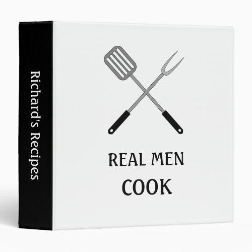 Real Men Cook Recipe 3 Ring Binder