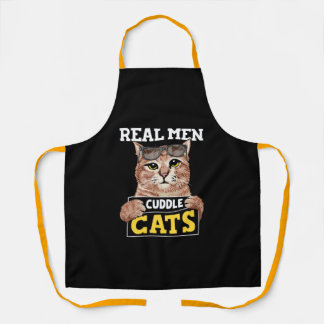 Real Men Cuddle Cats Apron
