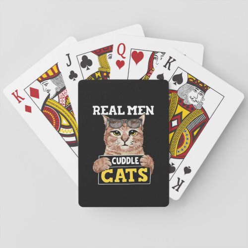 Real Men Cuddle Cats Playing Cards