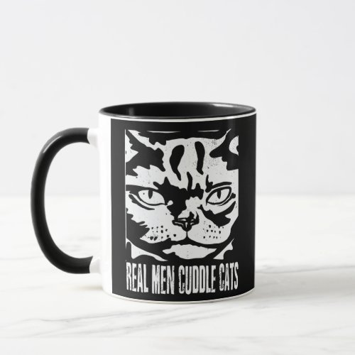 Real Men Cuddle Cats Tees Funny Cat People For Mug