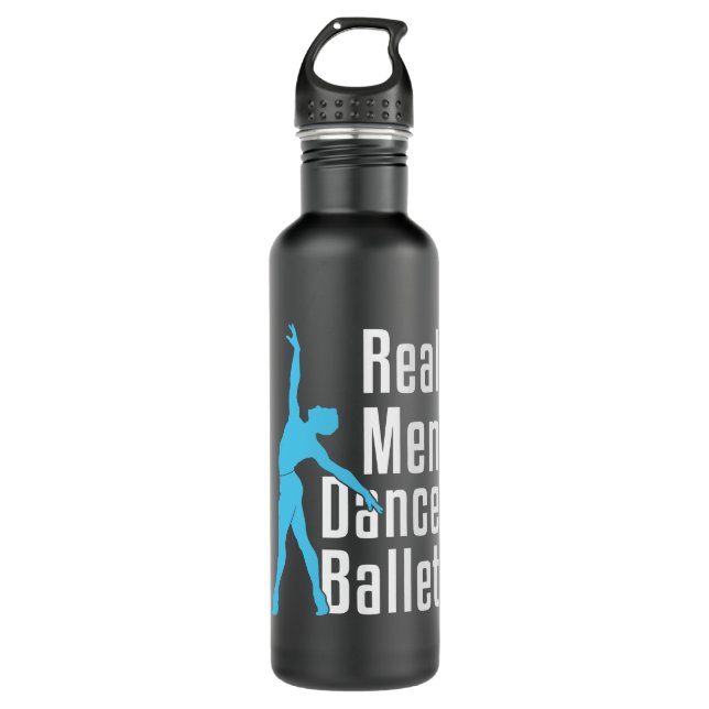 Real Men Dance Ballet Stainless Steel Water Bottle (Front)