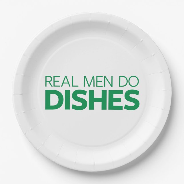 Real Men Do Dishes Paper Plates (Front)