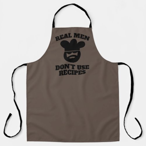 Real men dont use recipes funny BBQ apron for men