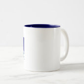 Real Men Drink Tea (blue) Two-Tone Coffee Mug (Front Right)
