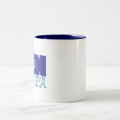 Real Men Drink Tea (blue) Two-Tone Coffee Mug (Center)