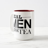 Real Men Drink Tea (blue) Two-Tone Coffee Mug