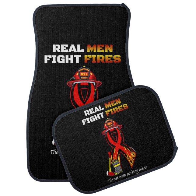 REAL MEN FIGHT FIRES CAR FLOOR MAT (Set)