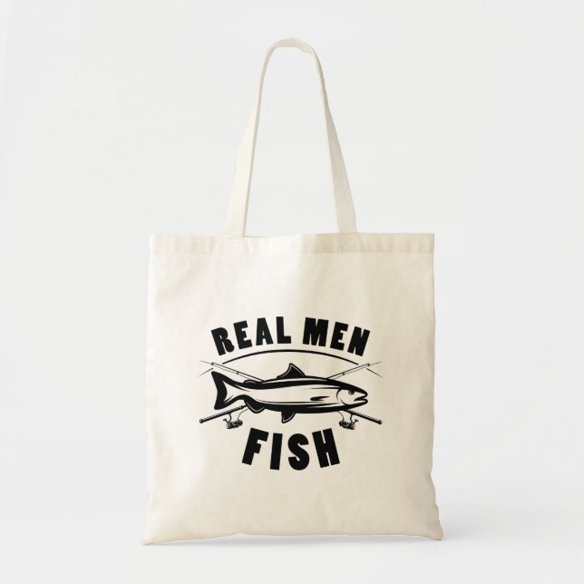 Real Men Fish Tote Bag (Front)