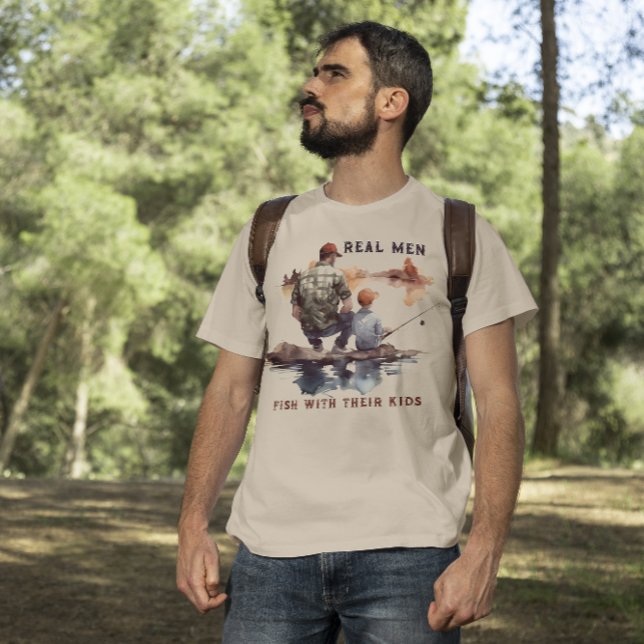 Real Men Fish with Their Kids Fishing T-Shirt (Creator Uploaded)