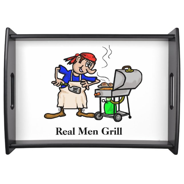 Real Men Grill BBQ Serving Tray (Front)