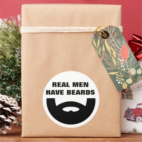 Real men have beards funny round stickers