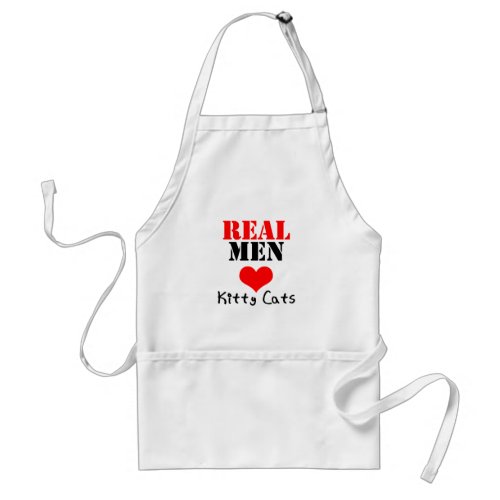 Real Men Heart Love Kitty Cats Adult Apron