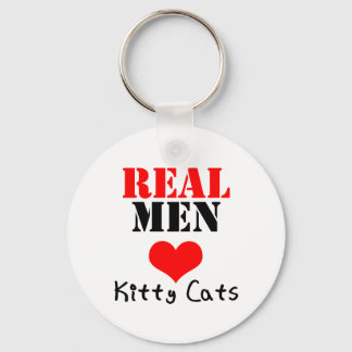 Real Men Heart (Love) Kitty Cats Keychain