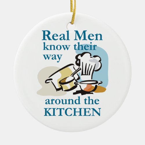 Real Men Know Ceramic Ornament