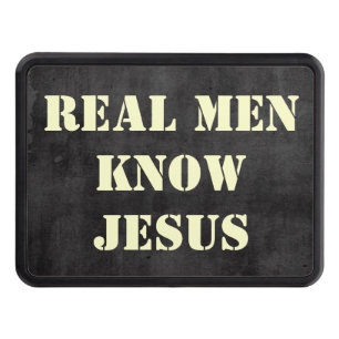 Real Men Know Jesus Trailer Large Hitch Cover