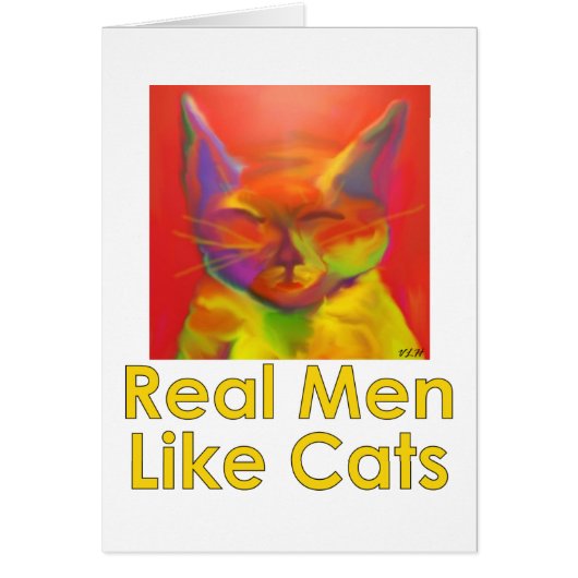 Real Men Like Cats Cards (Front)