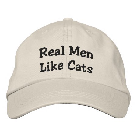 Real Men Like Cats Embroidered Baseball Cap