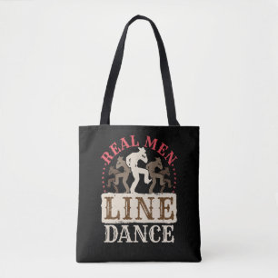 Real Men Line Dance Country Dancing Tote Bag