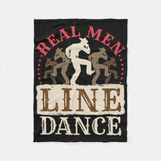 Real Men Line Dance Shirt Country Western Dancing Fleece Blanket