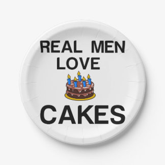 REAL MEN LOVE CAKES PAPER PLATES