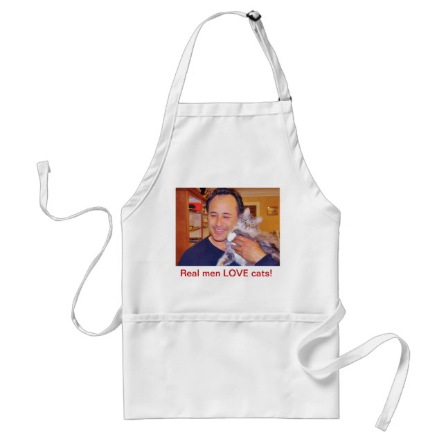 Real Men Love Cats Adult Apron (Front)