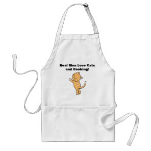 Real Men Love Cats and Cooking Funny Apron For Him