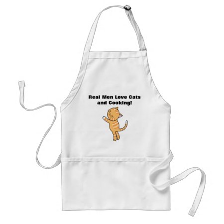 Real Men Love Cats And Cooking Funny Apron For Him