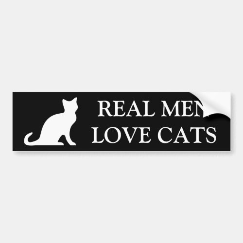 Real men love cats bumper sticker