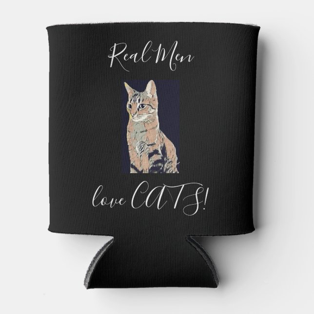 Real Men Love Cats  Can Cooler (Front)
