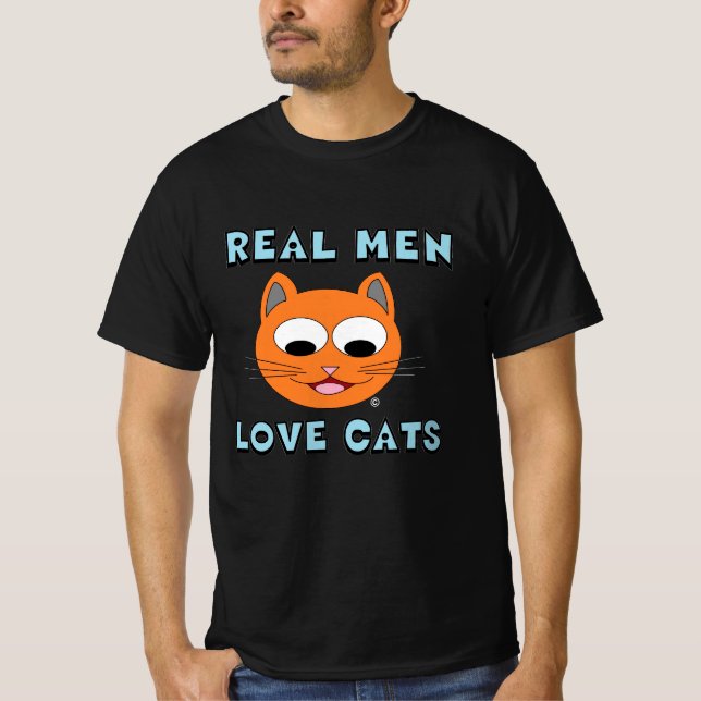 REAL MEN LOVE CATS Cat Lover T-Shirt (Front)