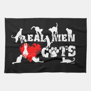 Real men love cats, cats have 9 lives towel