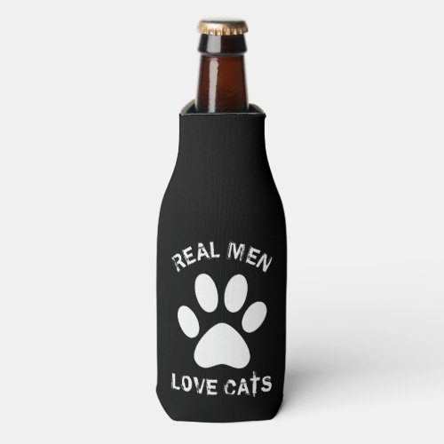 Real Men Love Cats Custom Text Personalized Bottle Cooler