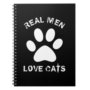 Real Men Love Cats Custom Text Personalized Notebook