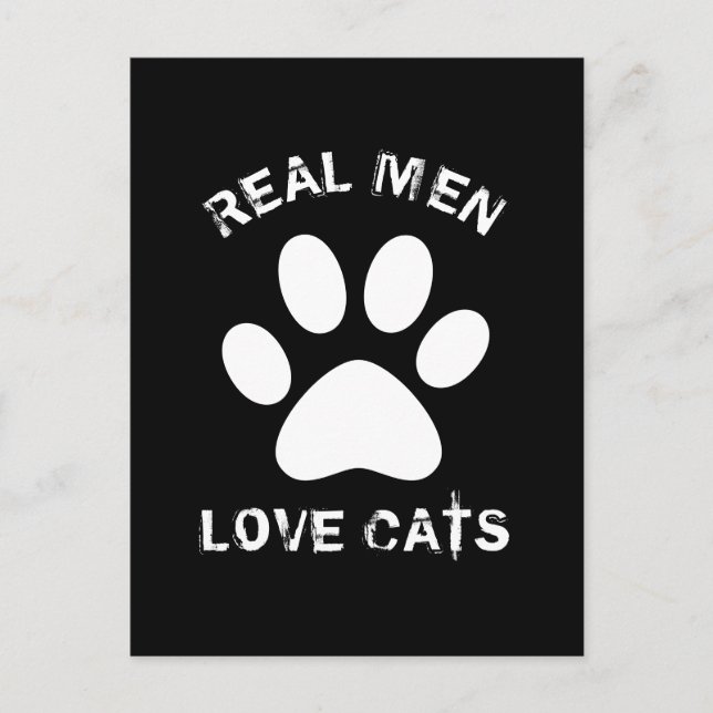 Real Men Love Cats Custom Text Personalized Postcard (Front)