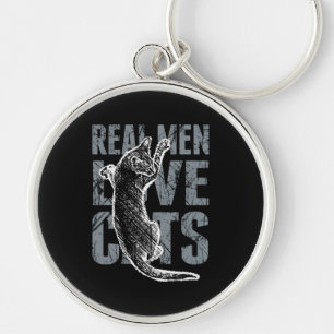 Real Men Love Cats Decor Keychain
