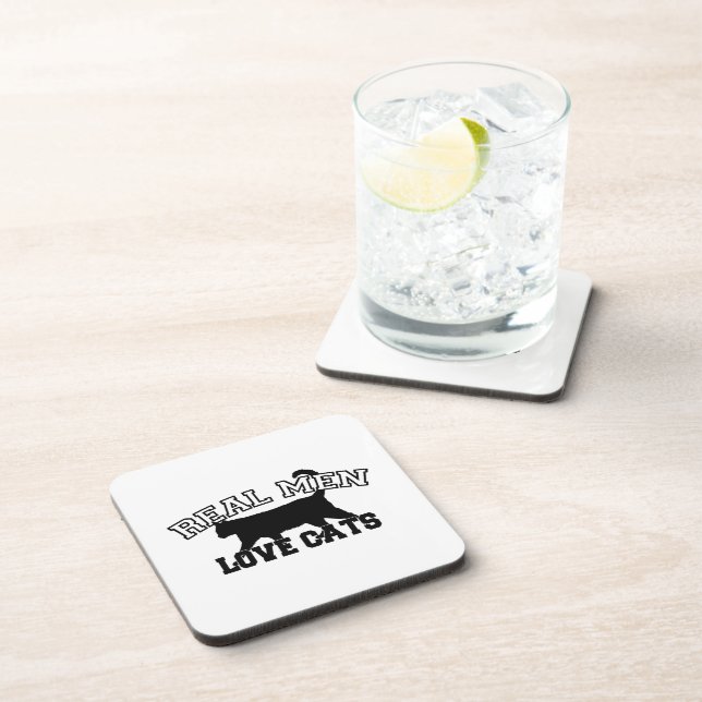 Real Men Love Cats Drink Coaster (Right Side)