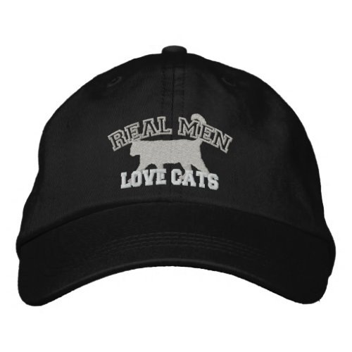 Real Men Love Cats Embroidered Baseball Cap