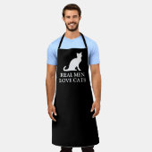 Real men love cats funny BBQ cooking apron for him (Worn)