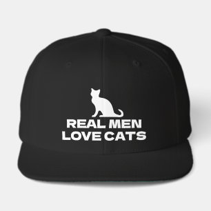Real Men Love Cats funny black cap for cat lover