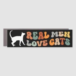 Real Men Love Cats Funny Bumper Car Magnet