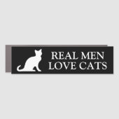 Real men love cats funny car magnet (Front)