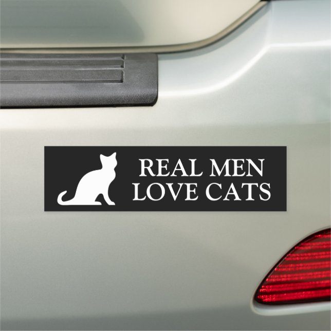 Real men love cats funny car magnet (In Situ)