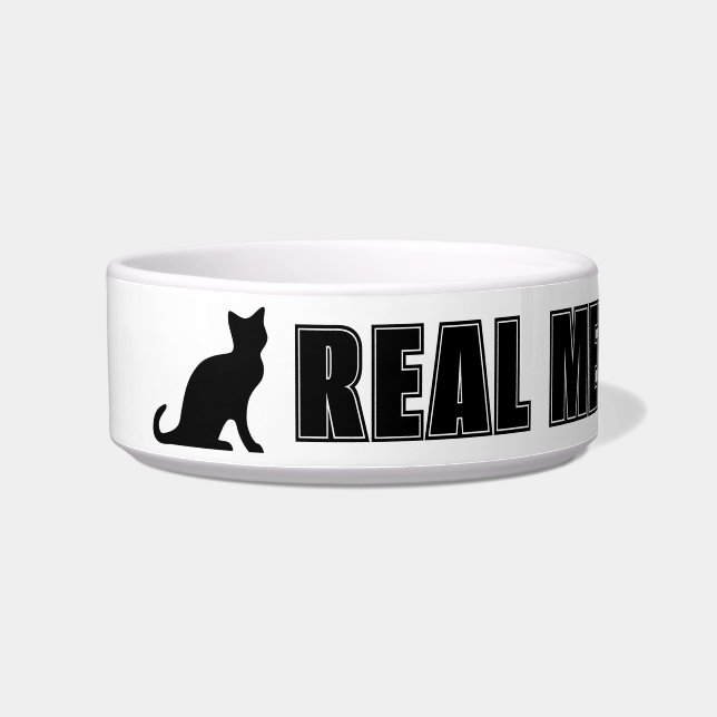 Real men love cats funny cat pet food bowl (Left)