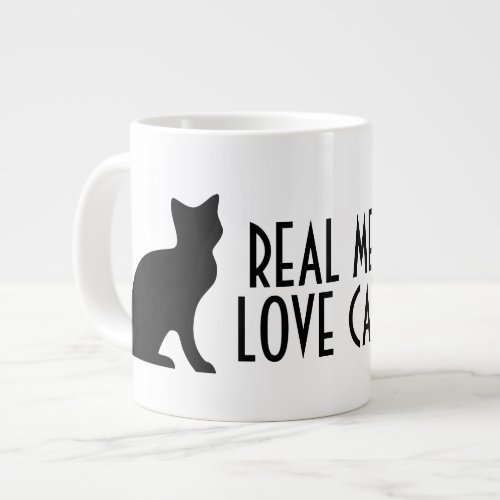 Real men love cats funny large jumbo size giant coffee mug